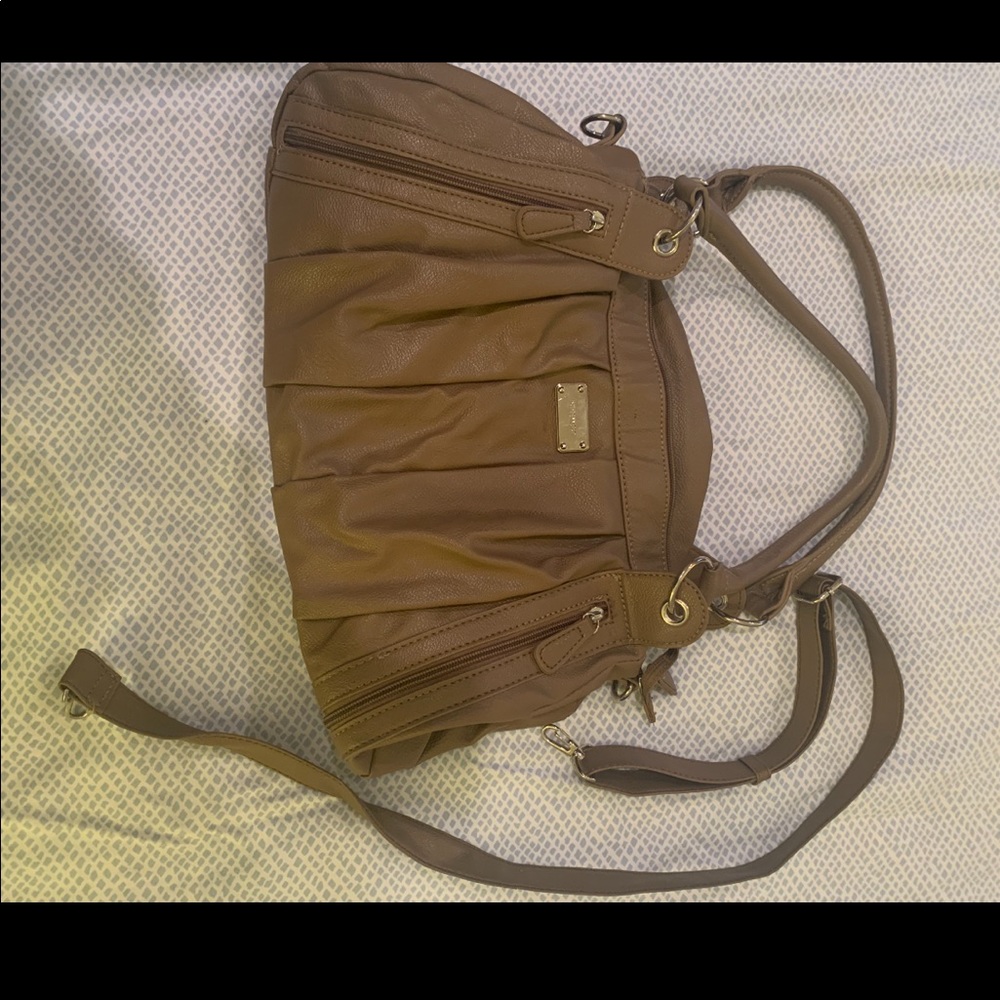 Gently used Nine West taupe leather bag